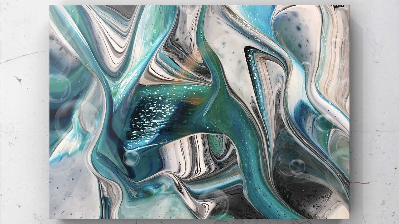 ACRYLIC POURING~ 3D EFFECTS CARD SLIDES ~ Wonderful effects on canvas~ art lab day