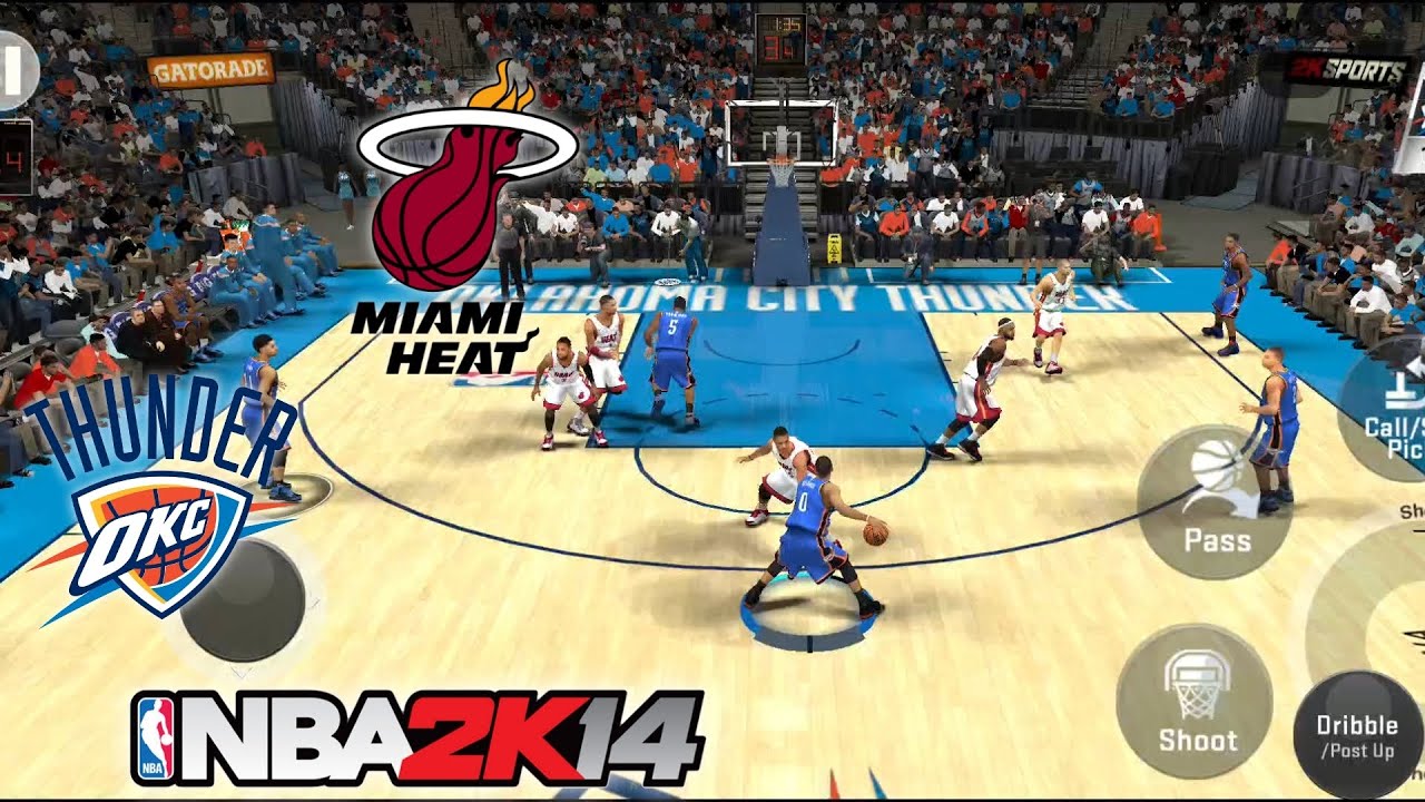 THUNDER Vs Heat (NBA2K14 Roster) | NBA2k20 Mobile JD Mod Menu By JD Expert