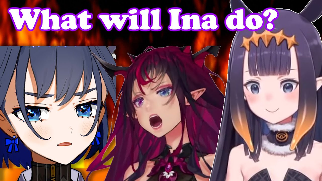 Kronii and Irys are fighting, what does Ina do?【HoloEN】