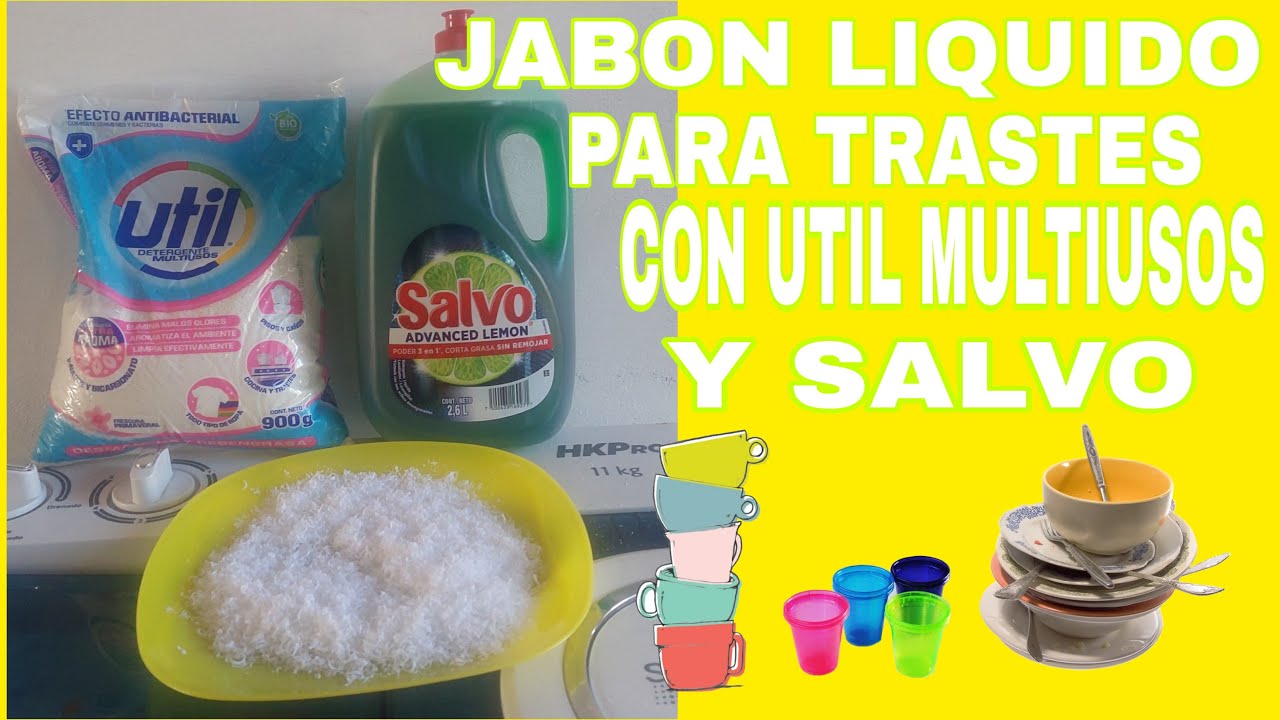 JABON LIQUIDO PARA TRASTES CON UTIL Y  SALVO ( complaciendo a mis suscriptoras)