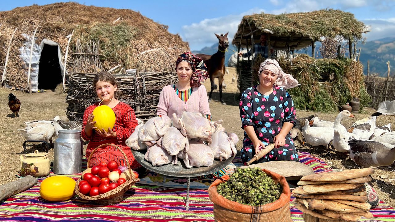 Living with a Nomad Family in Iran | Fried Chicken & Fresh Tandoor Bread