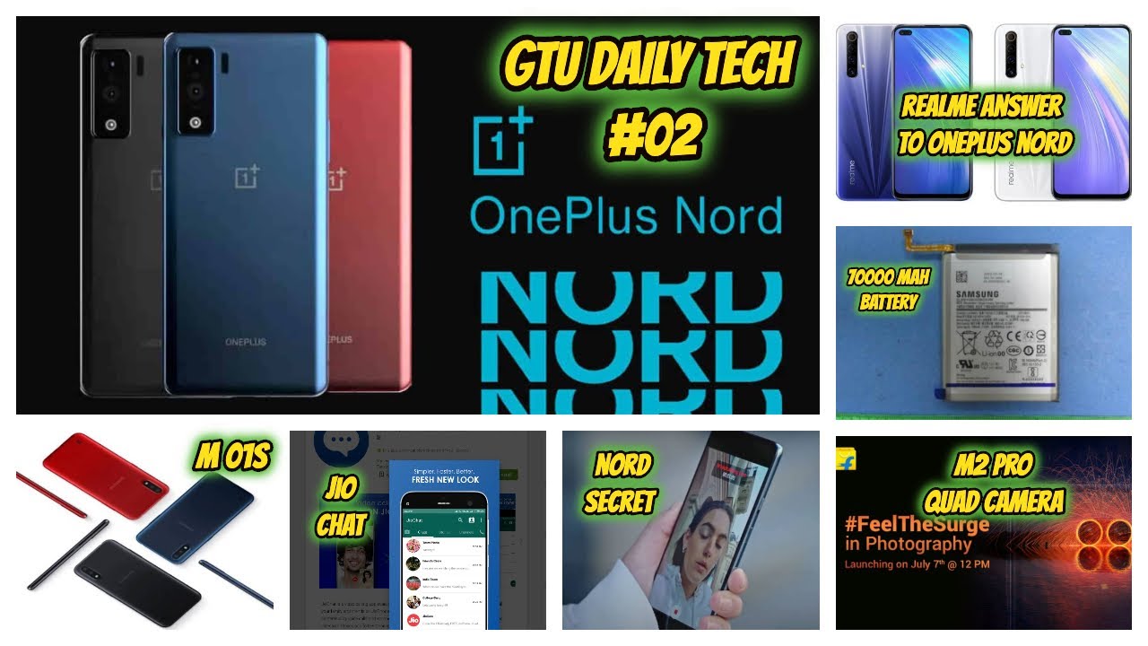 OnePlus Nord Vs Realme X3, Jio Chat Copy Whatsapp, Realme X50, Samsung M01s #GTUDailyTech #02