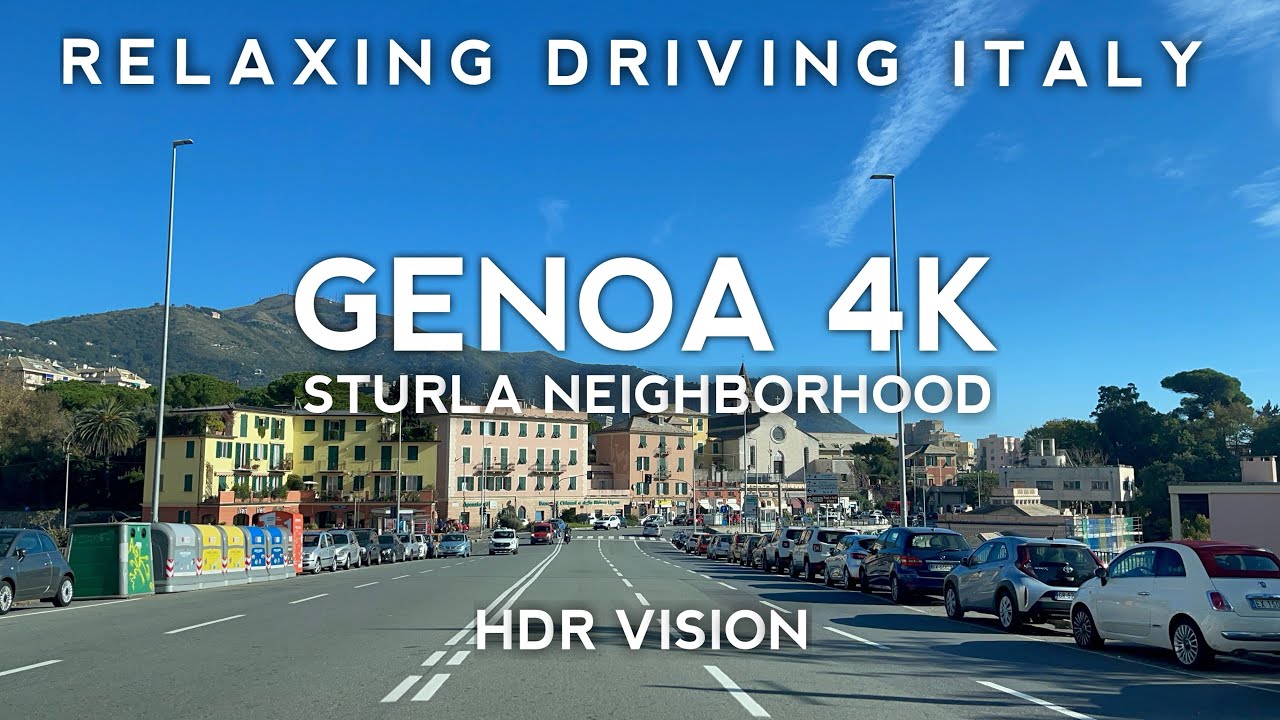 Driving Italy Genoa in 4k - Around Sturla Neighborhood - Italy Travel Video
