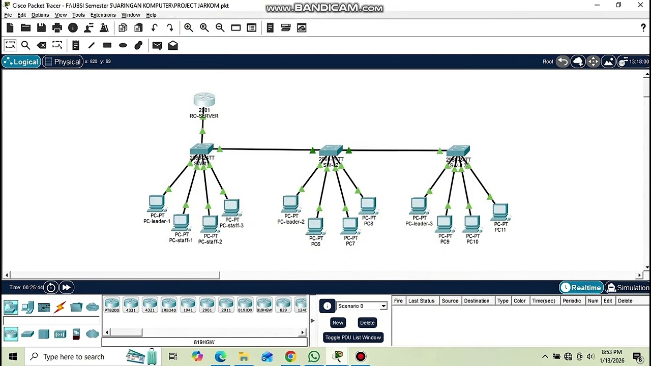 MERANCANG TOPOLOGI JARINGAN KOMPUTER MENGGUNAKAN APK CISCO PAKET TREACER#sisteminformasi 