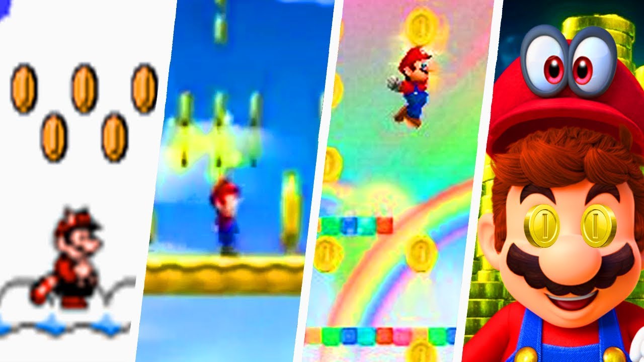 Evolution of Coin Heavens in Super Mario Games (1985 - 2017)