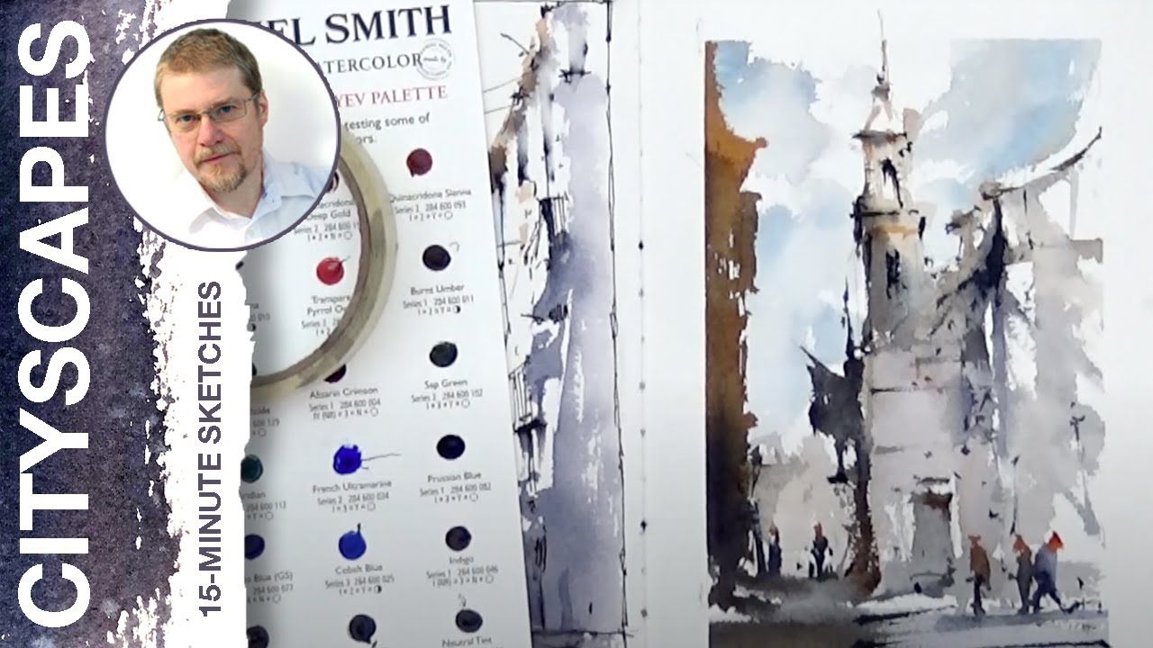 #66 Sketching Rome Street (Watercolor Cityscape Tutorial)