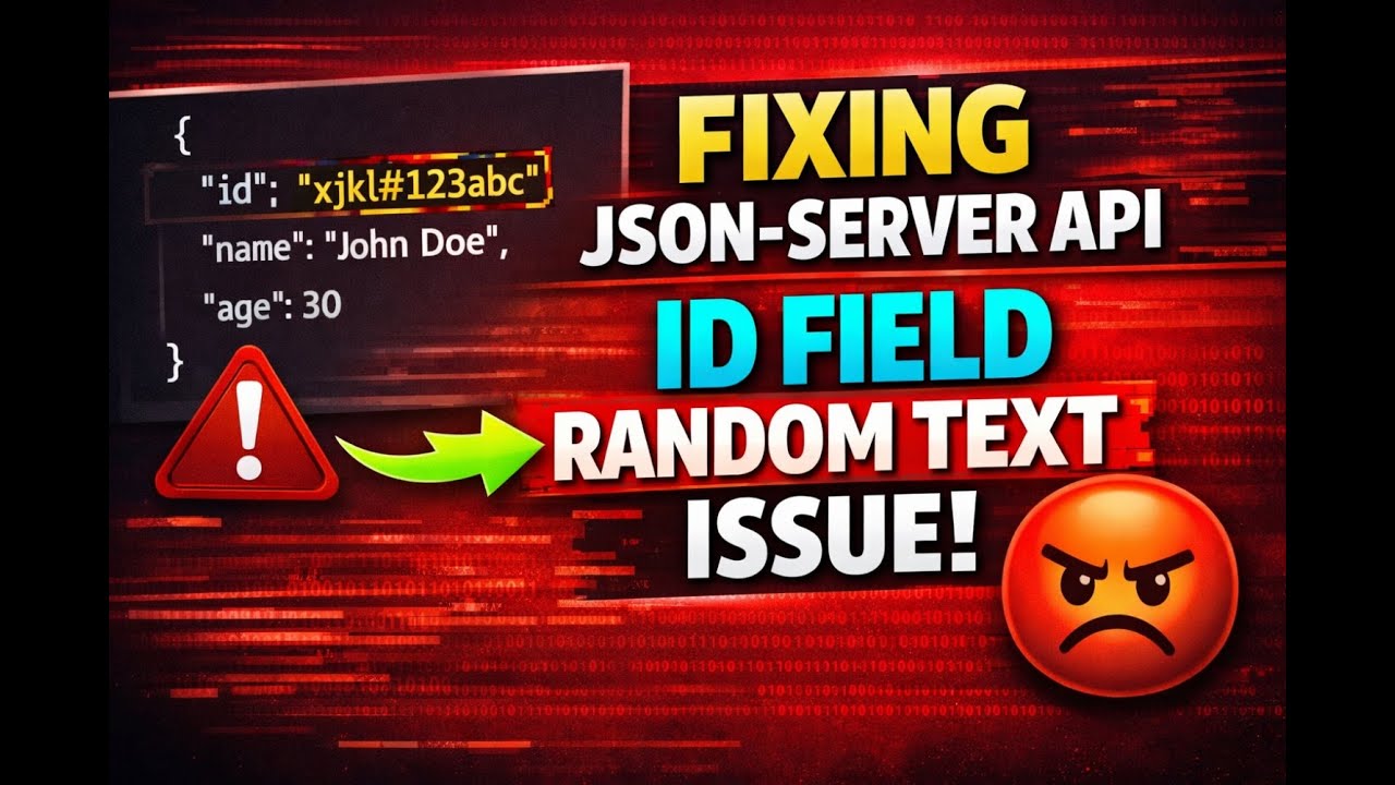 Fixing JSON-Server API ID Field Random Text Issue | Numeric ID Solution
