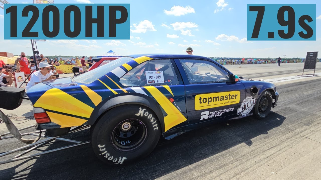 BMW E36 TURBO 1200HP -Record 7.9s
