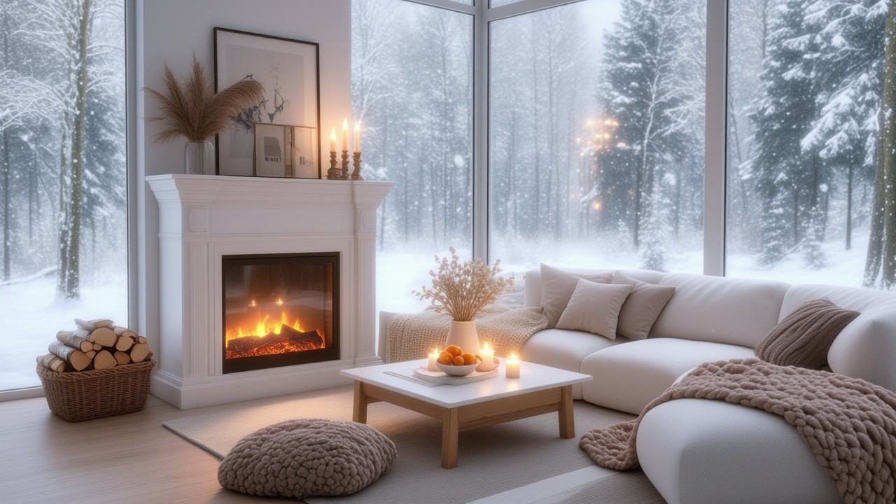 Cozy Winter Coffee Shop Jazz ☕❄️ Smooth Jazz & Fireplace Ambience for Study & Relax