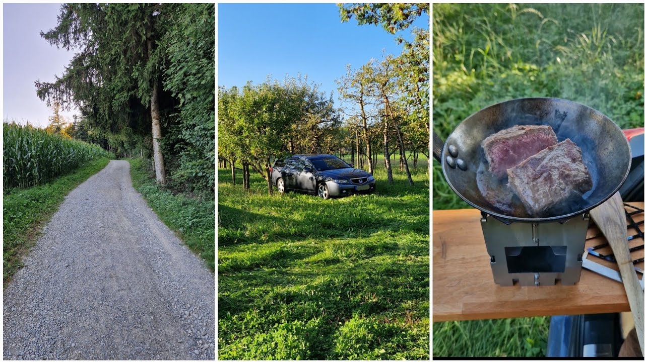 Hiking, Car Camping (Honda Accord) & Outdoor Cooking (Entrecôte)