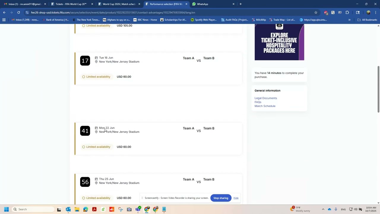 Fifa 2026 - presale draw ticket options