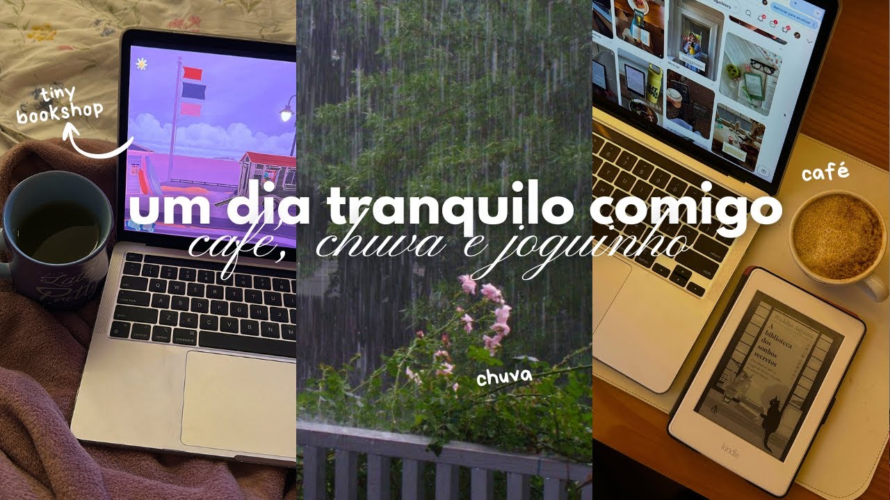 um dia tranquilo | chuva, café, joguinho cozy e ensinando programação