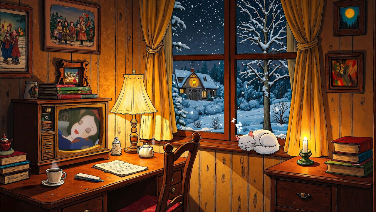 It's 1950, you stayed up to listen to oldies playing in another room | cozy ambience to relax