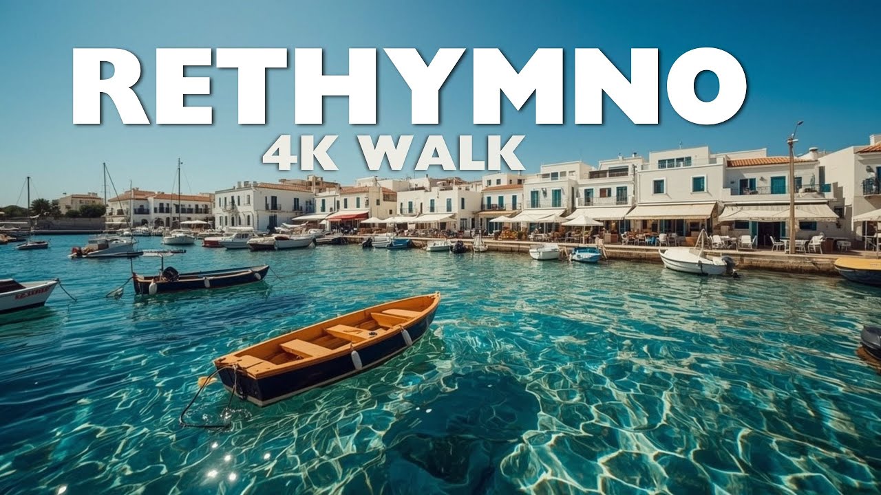 Прогулка на закате в Старом городе Ретимно, Крит 🇬🇷 Пешеходная экскурсия 4K