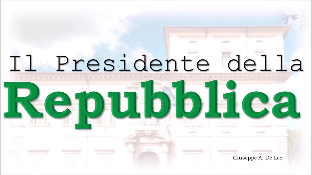IL PRESIDENTE DELLA REPUBBLICA