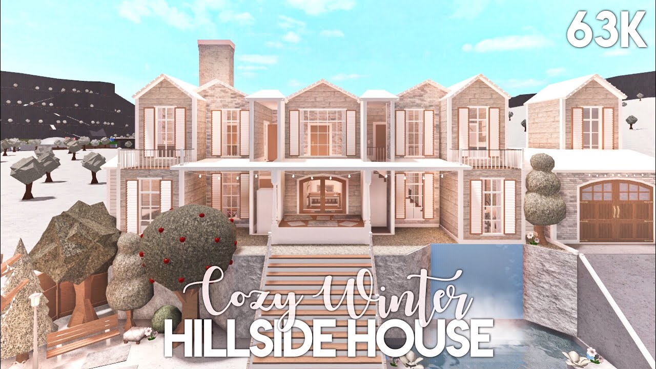 Cozy Winter Hillside Family House | Bloxburg Build
