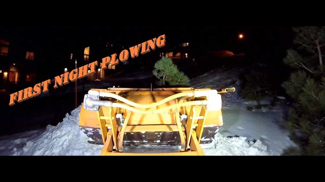Case W7 Wheel Loader Night Time Snow Plowing