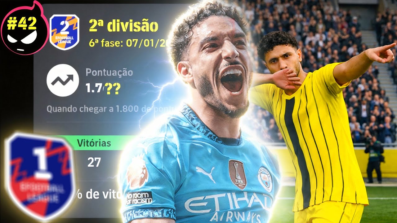 Noob a Global está próximo da 1° Divisão no eFootball 26 Mobile