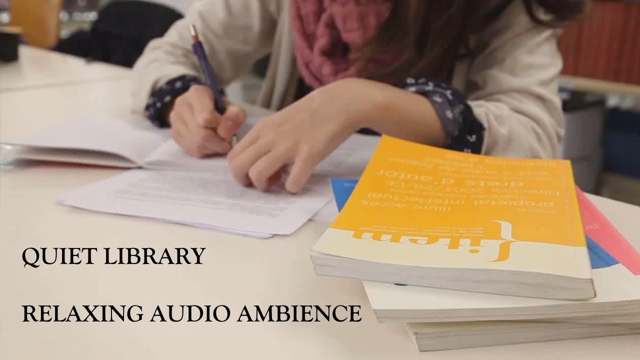 Relaxing Ambient Soundscape - Library - People Working Quietly - Light Typing - Shuffling - Printing