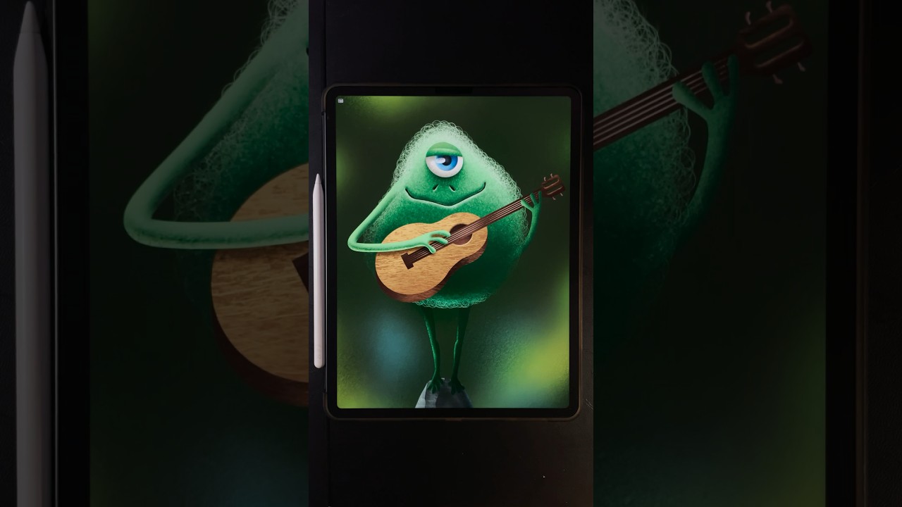 The Guitarist Frog 🐸🎶 #digitaldrawing #procreate #drawingapp #drawing #procreatebrushes