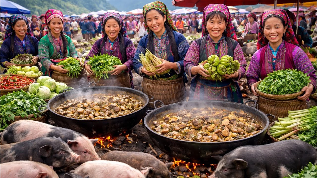 Highland Market in Simacai, Vietnam | Authentic Ethnic Culture, Street Food & Forest Goods