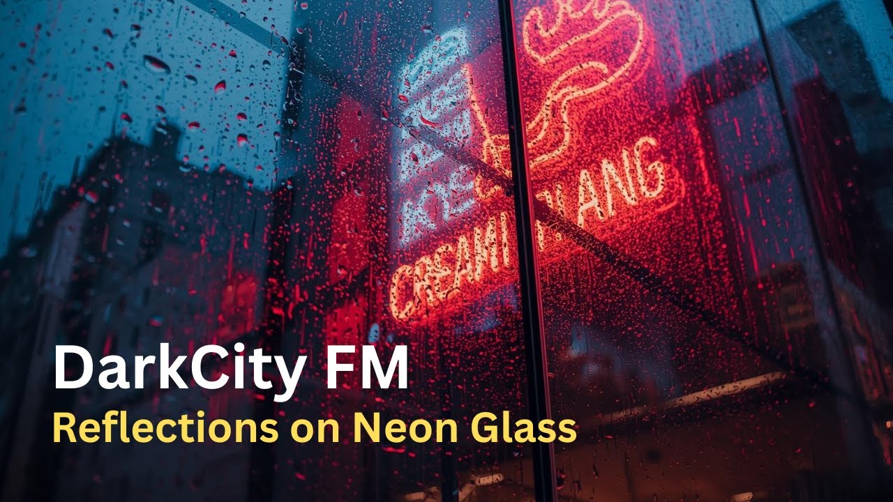 DarkCity FM - Reflections on Neon Glass | Rainy Cyberpunk Ambience