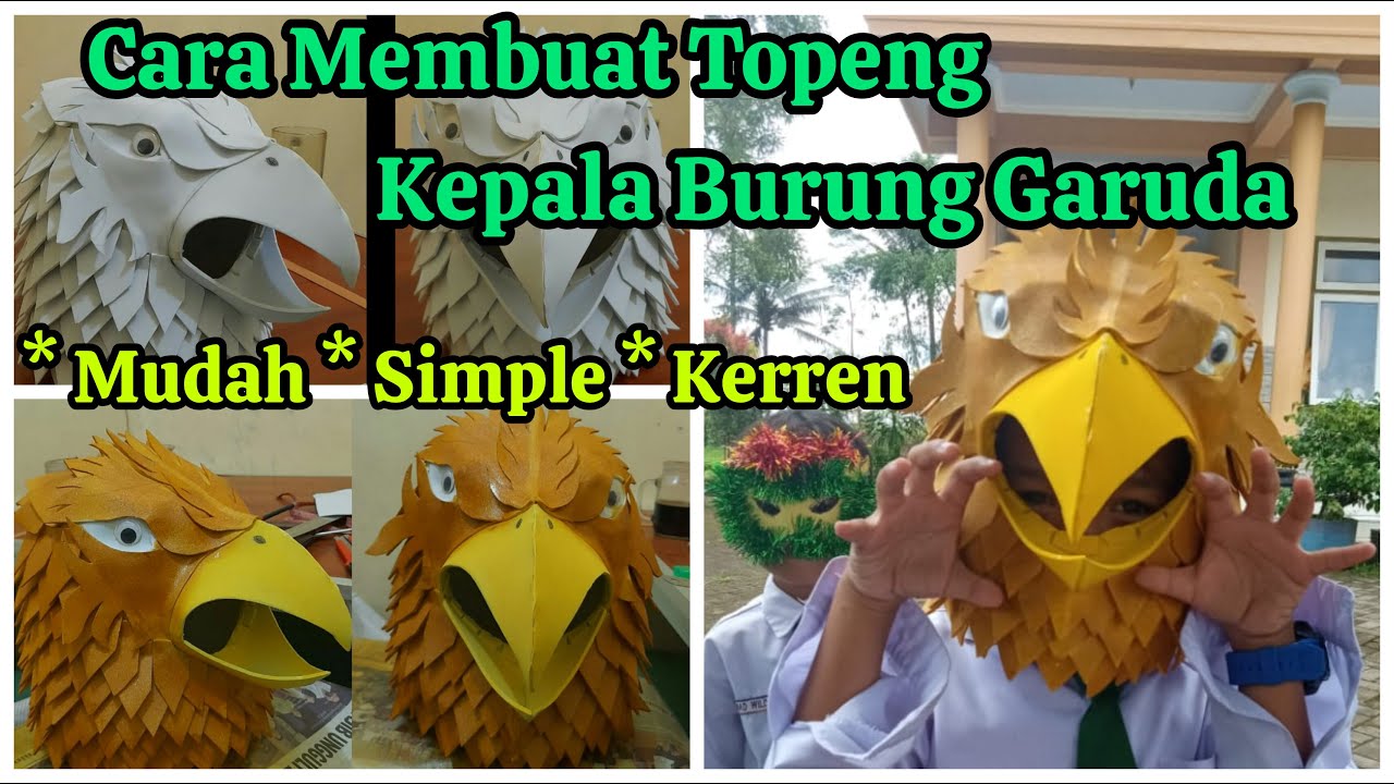 Cara membuat topeng karakter kepala burung garuda #caksandos#kabar#hiburan#topeng# garuda#karyaseni