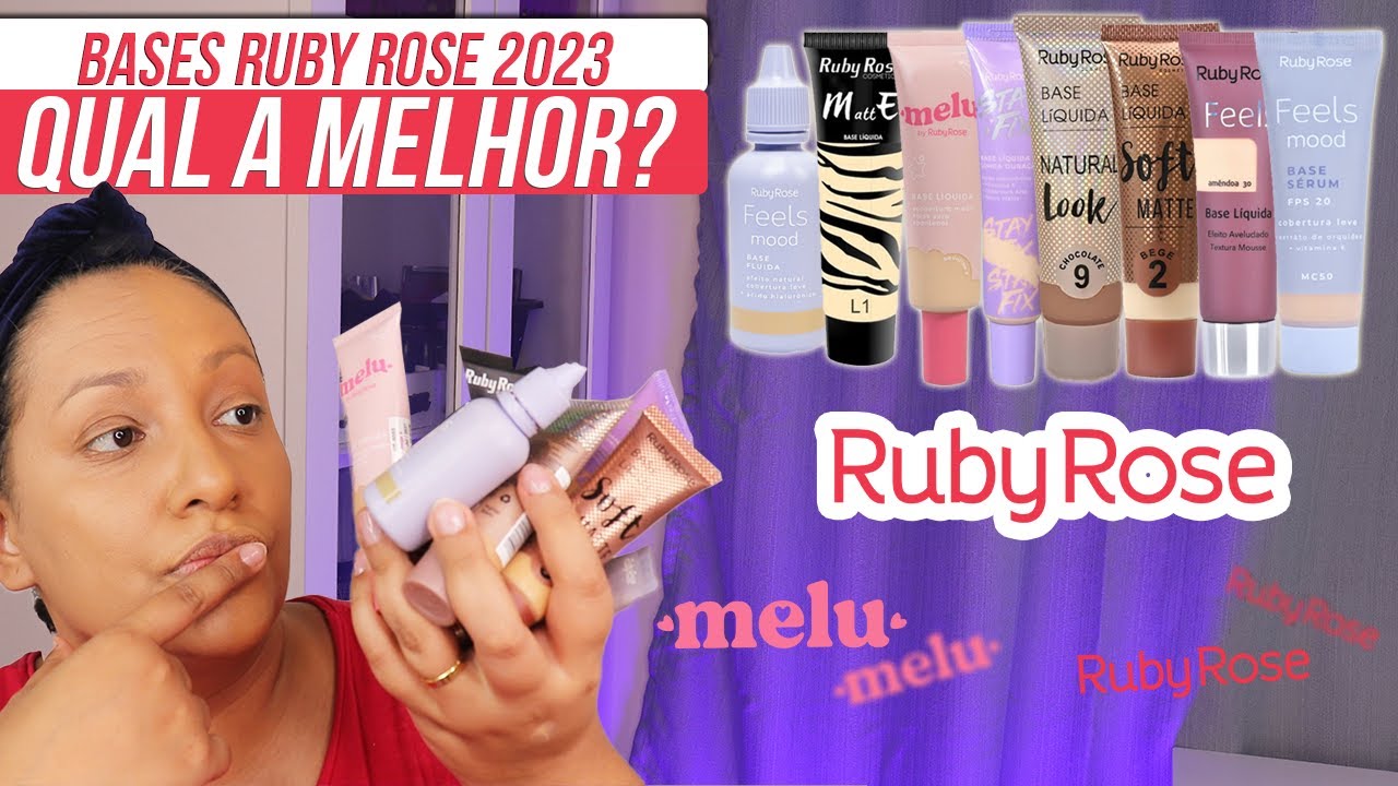 Comparei TODAS as Bases RUBY ROSE e MELU | Saiba a diferença entre as bases RUBY ROSE!
