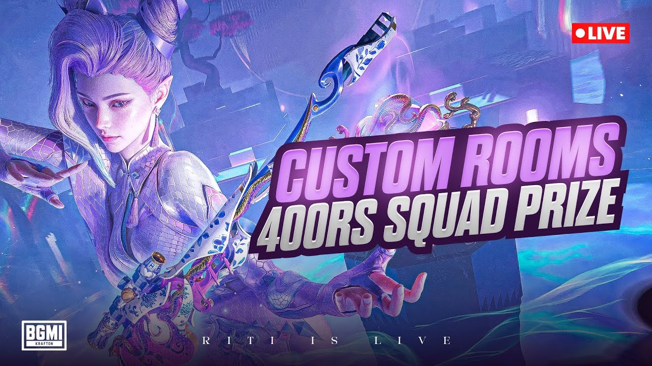 | BGMI LIVE CUSTOM ROOMS | CASHPRIZE 400rs,150rs | #girlgamer #ritiislive #pubg #bgmi #pubgmobile