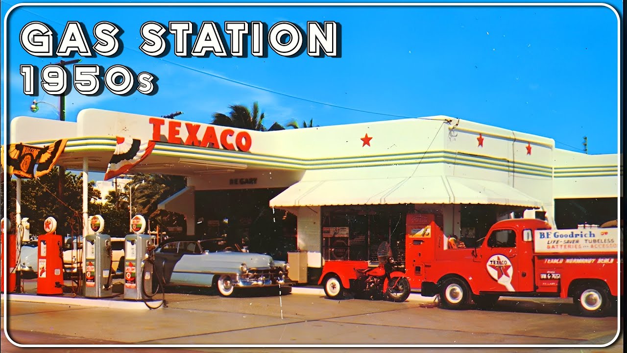 Life at the Gas Station - 1950s America in Color