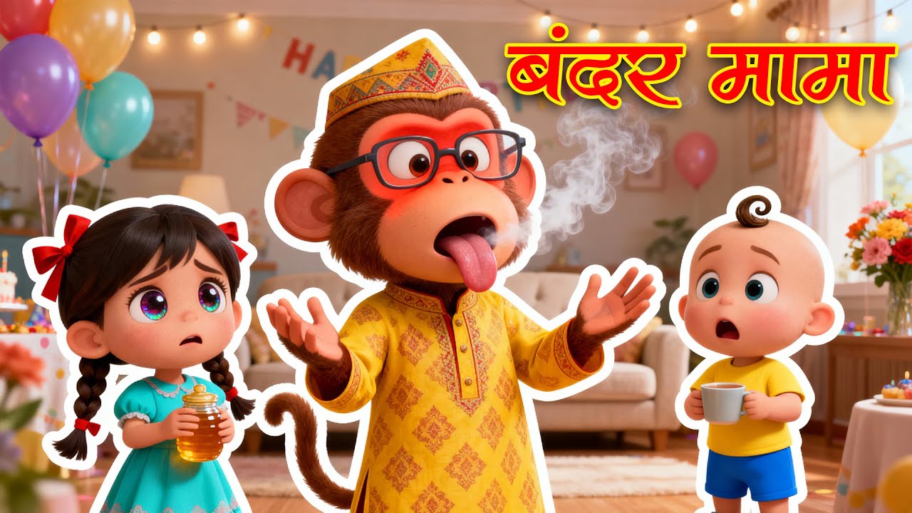 Bandar Mama Pahan Pajama | बंदर मामा पहन पजामा | Rhymes For Kids | Hindi Rhymes