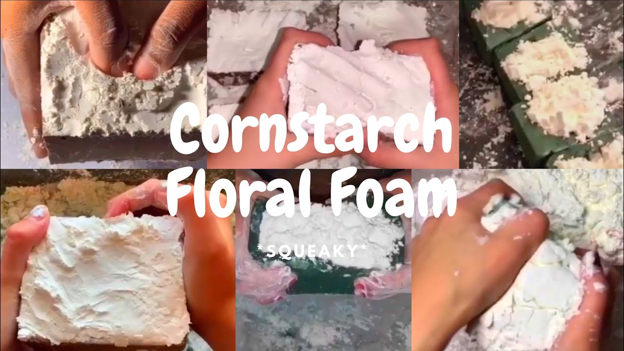 Floralfoam with Cornstarch compilation |squeaks|crunches|sahara,oasis| ASMR