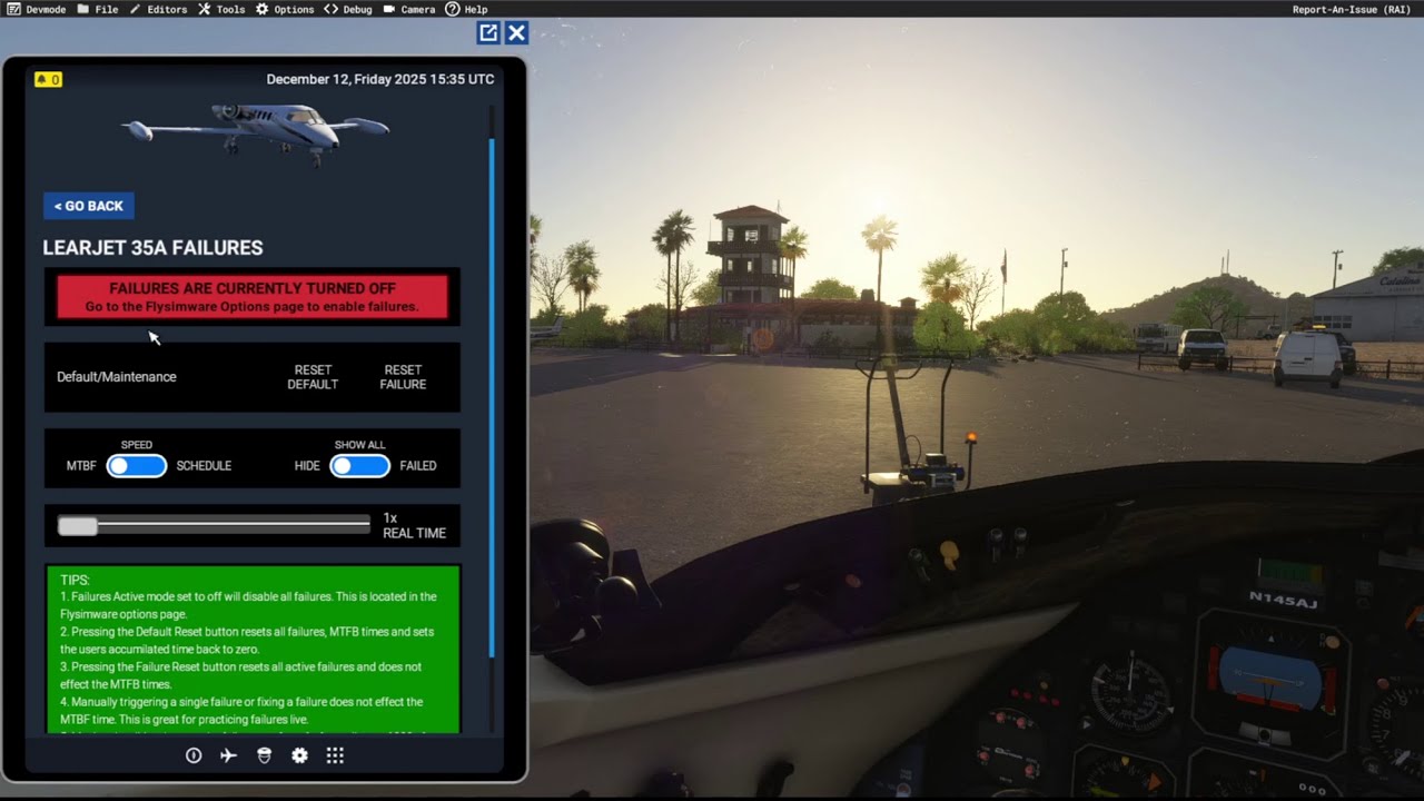Flysimware Learjet35A Failures Tutorial MSFS2024