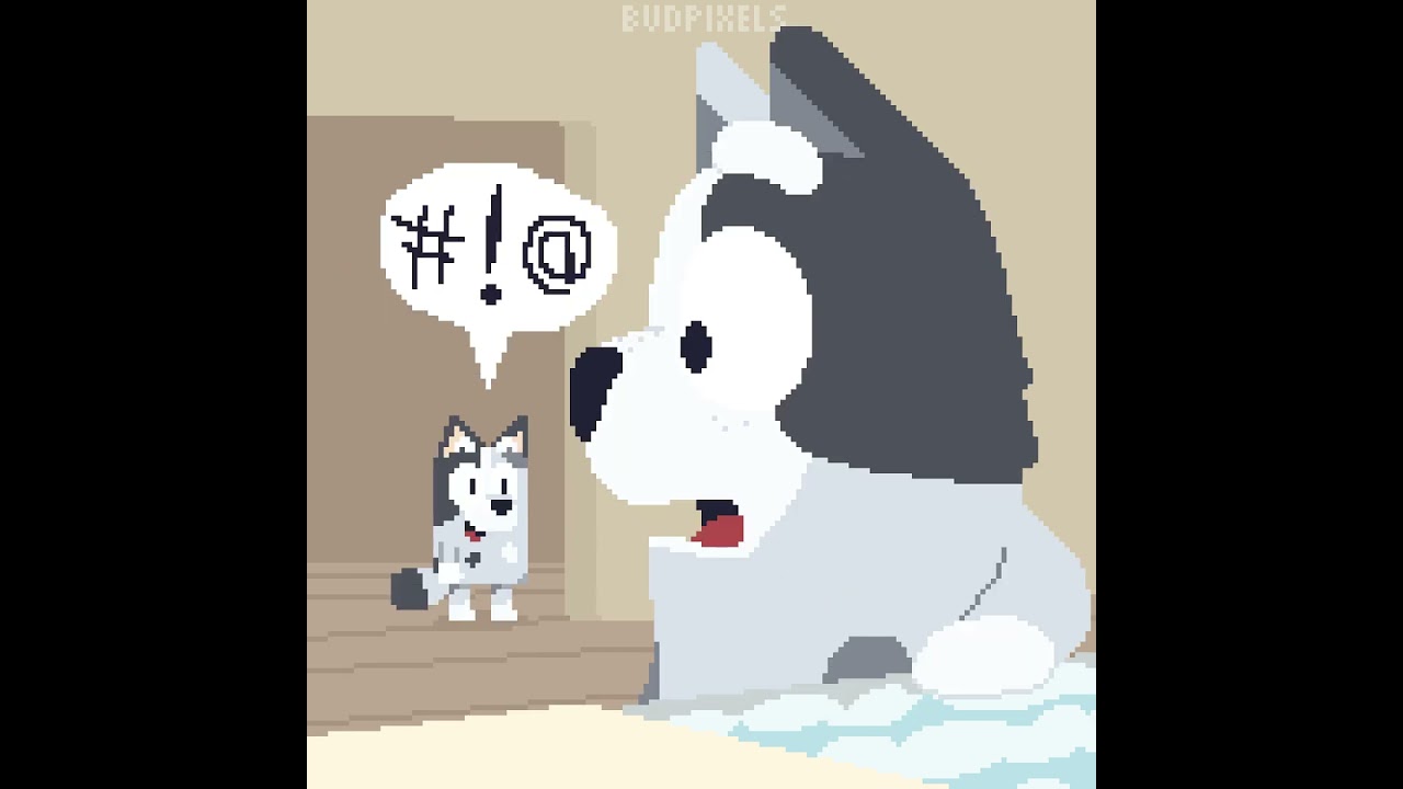 Muffin learning new words #bluey #blueyfanart #fanart #pixelart #animation #meme #animationmeme