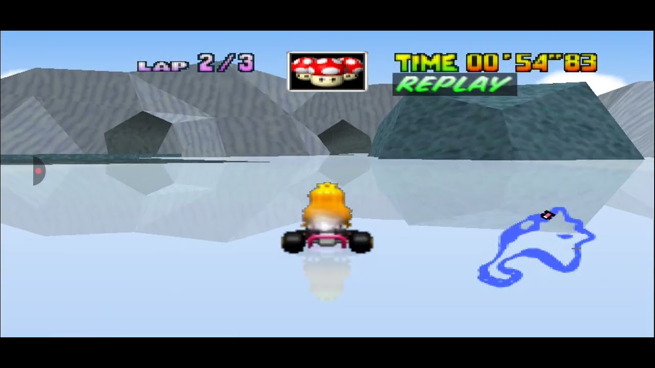 Mario Kart 64 Recepciónes - Carrera Contra Tiempo - Sherbet Land - Peach