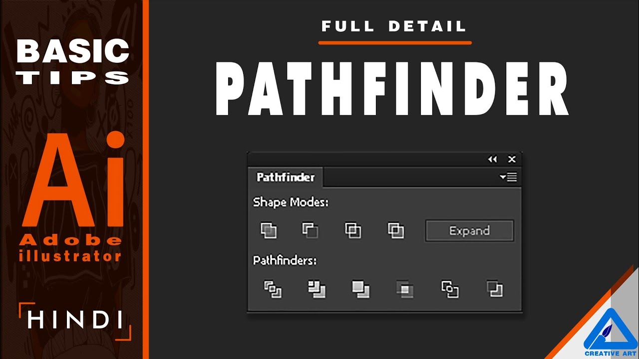 Adobe illustrator Basic Tips | pathfinder panel - HINDI / हिन्दी मे