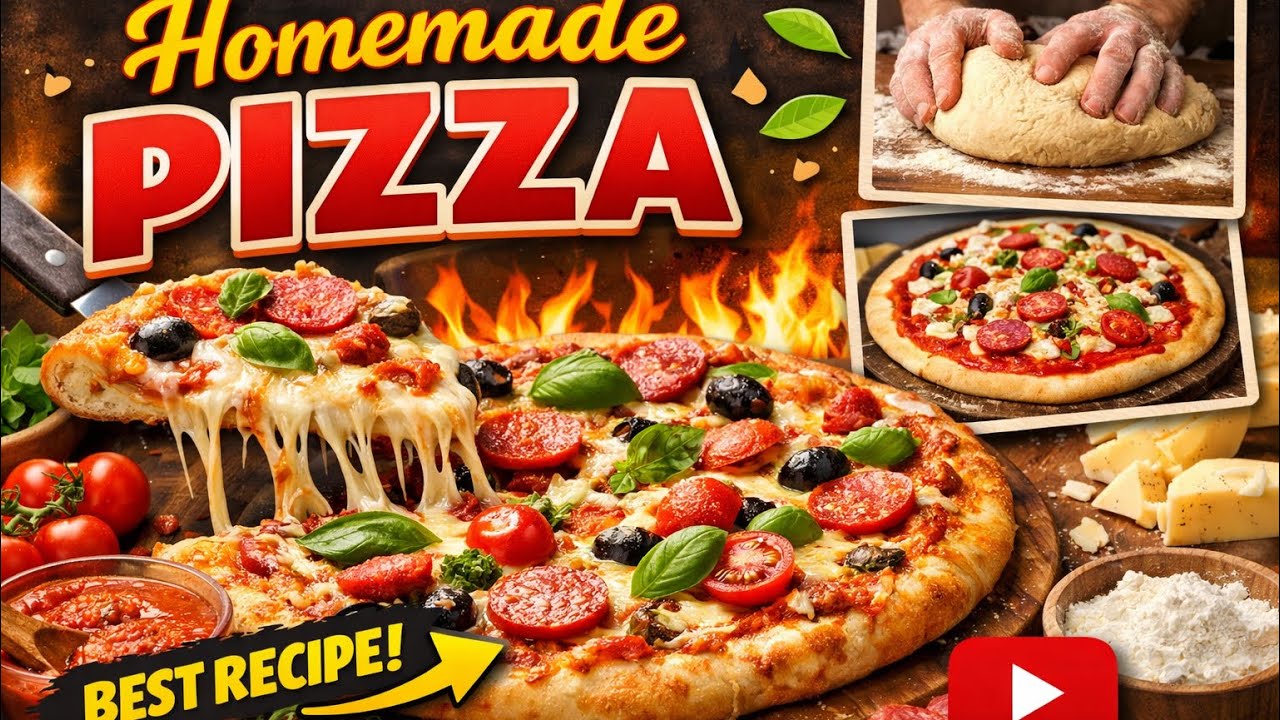 Homemade Pizza Recipe 🍕 | Cheesy & Crispy Pizza Without Oven | Easy Step by Step
