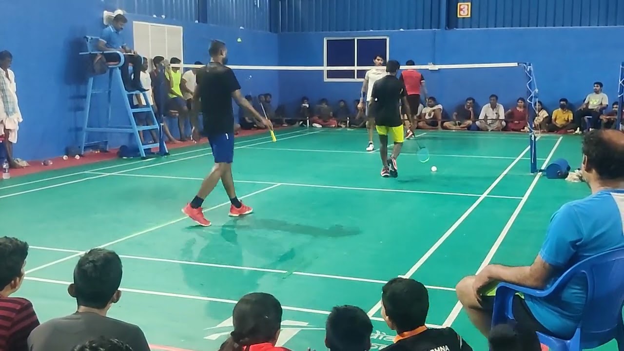guntur district badminton championship mens final. Chandra gopi & vijaysaireddy Vs Anil & saida