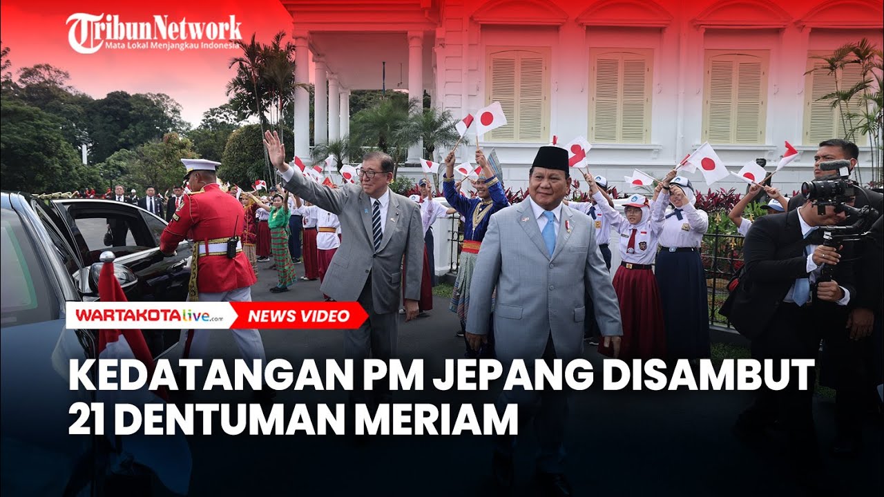 Momen Prabowo Sambut Meriah PM Jepang dengan Pasukan Kehormatan dan 21 Dentuman Meriam