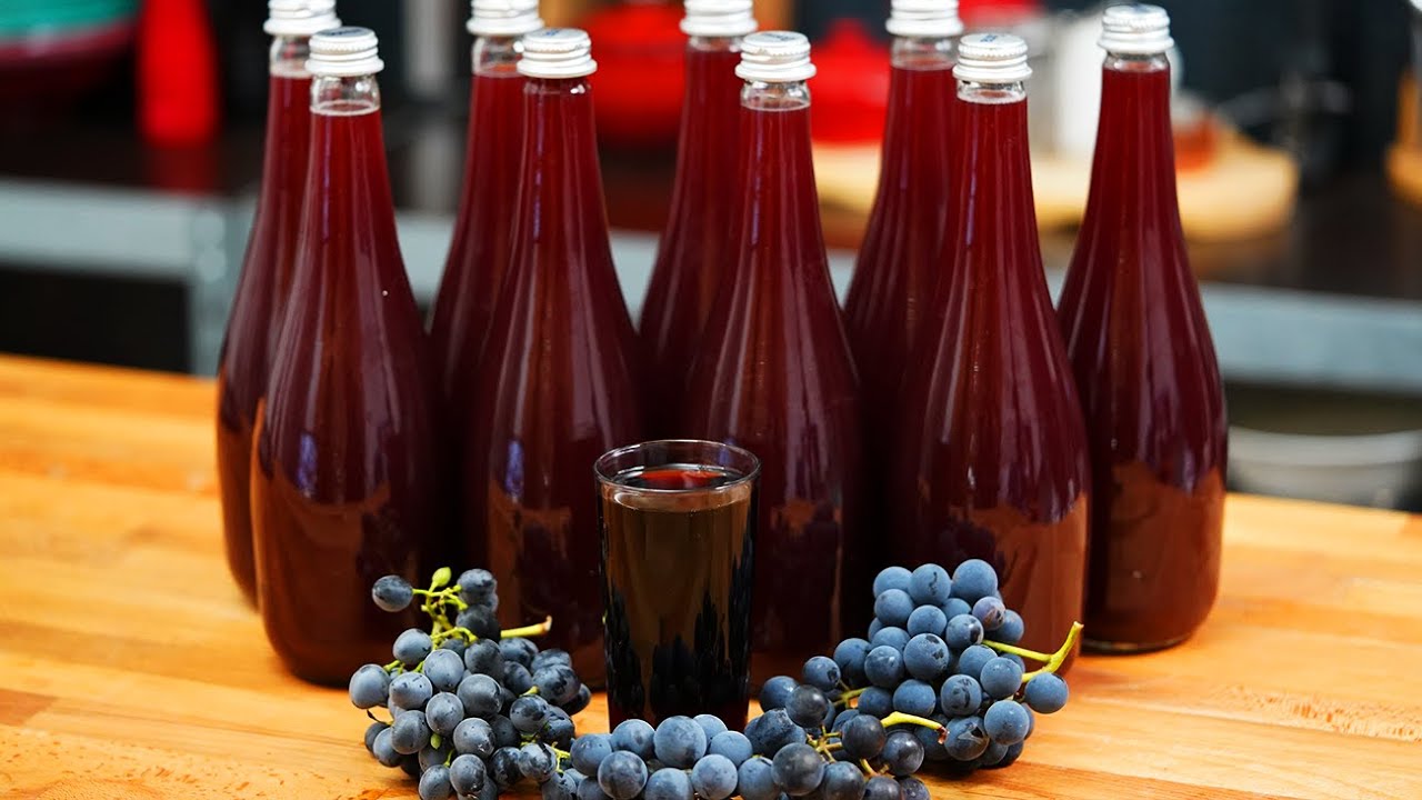 🍇 Как приготовить виноградный сок на зиму, остановленный мостом из винограда | Шеф Пауль Константин
