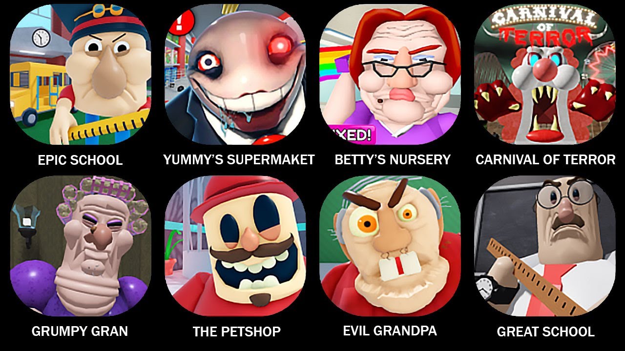 ROBLOX:EPIC SCHOOL ESCAPE! (OBBY),ESCAPE YUMY'S SUPERMARKET OBBY!,ESCAPE EVIL GRANDPA! (OBBY)#roblox