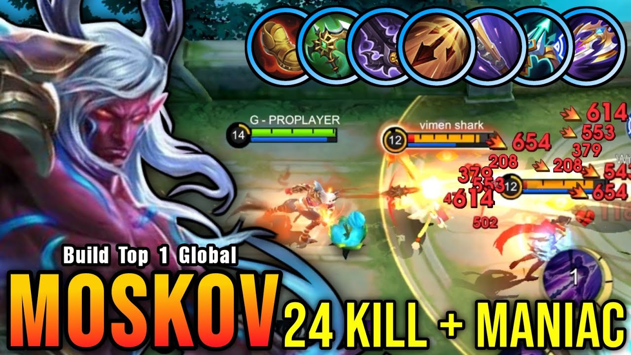 Almost SAVAGE!! 24 Kills Moskov with Full Attack Speed Build!! - Build Top 1 Global Moskov ~ MLBB
