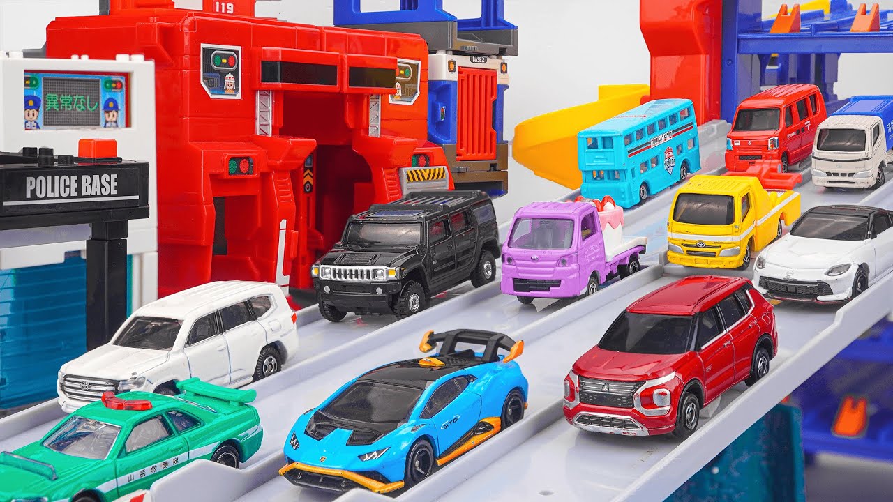 タカラトミー トミカシティ｜トミカワールド スライダーパーキング50｜トミカ スライディングカーコレクション 🚗🚆