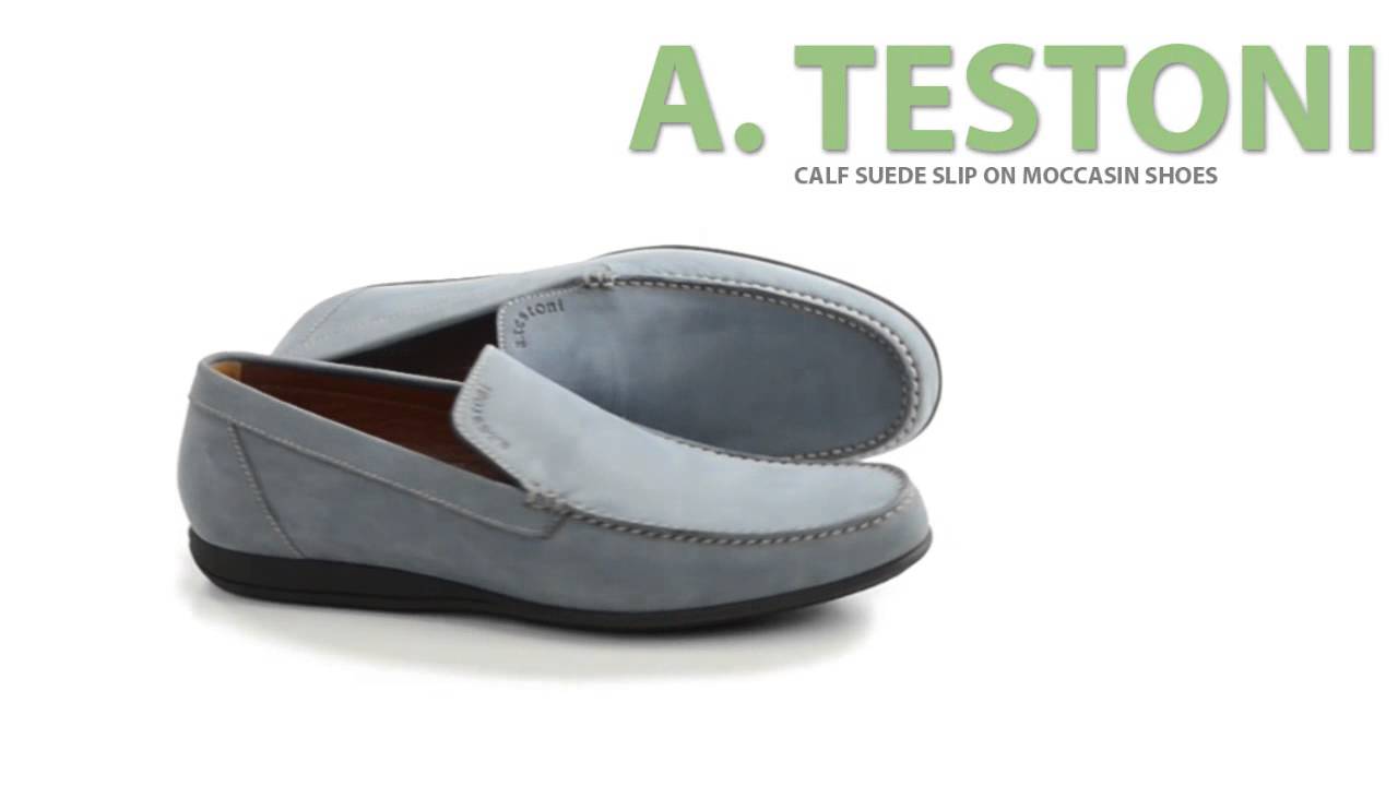 A. Testoni Nubuck Moccasins - Slip-Ons (For Men)