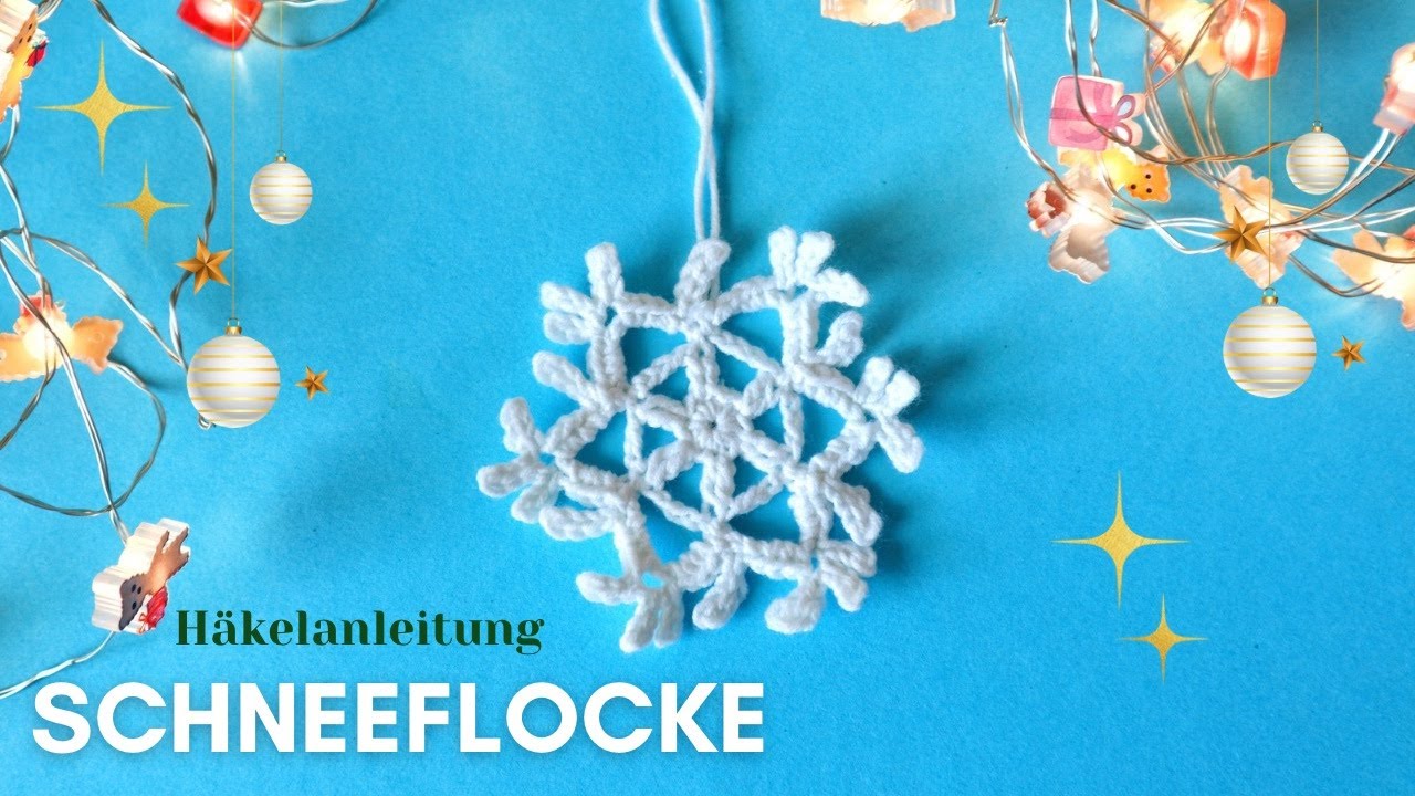DIY Schneeflocke ❄️ häkeln. Einfache Häkelanleitung. Weihnachtsdeko