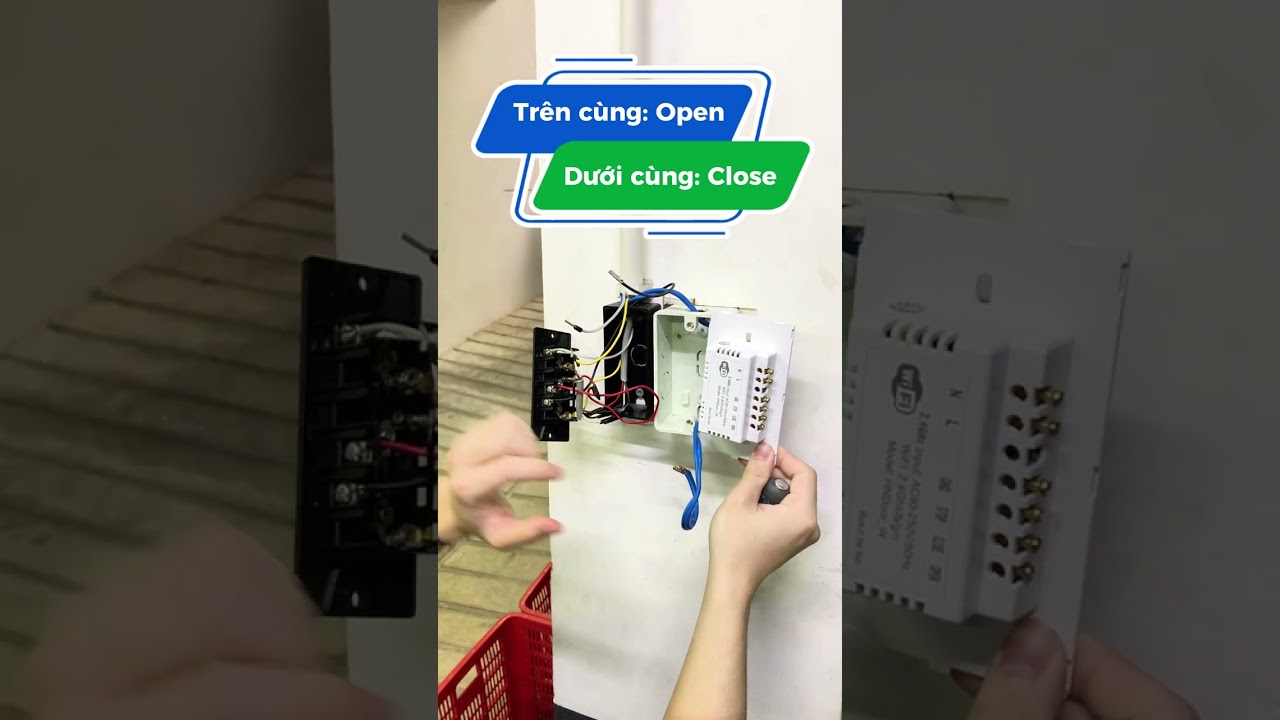 Hướng Dẫn Lắp Đặt Song Song Công Tắc Cửa Cuốn Thông Minh Hunonic và Công Tắc Cửa Cuốn Cơ.