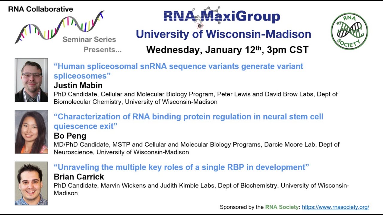 RNA Collaborative Seminar – RNA MaxiGroup, UW-Madison, Jan 12, 2022