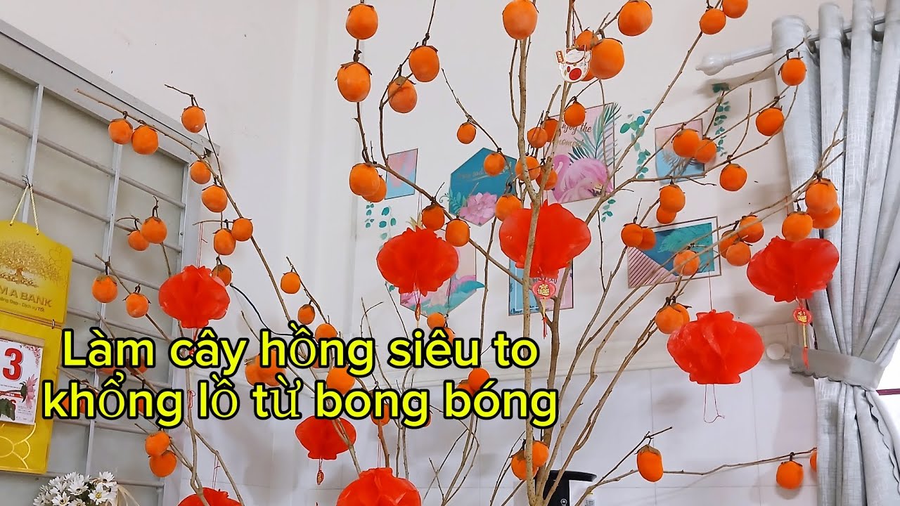 Làm cây hồng siêu to bằng bong bóng siêu dễ  #diy #handmade #tet #decoration 