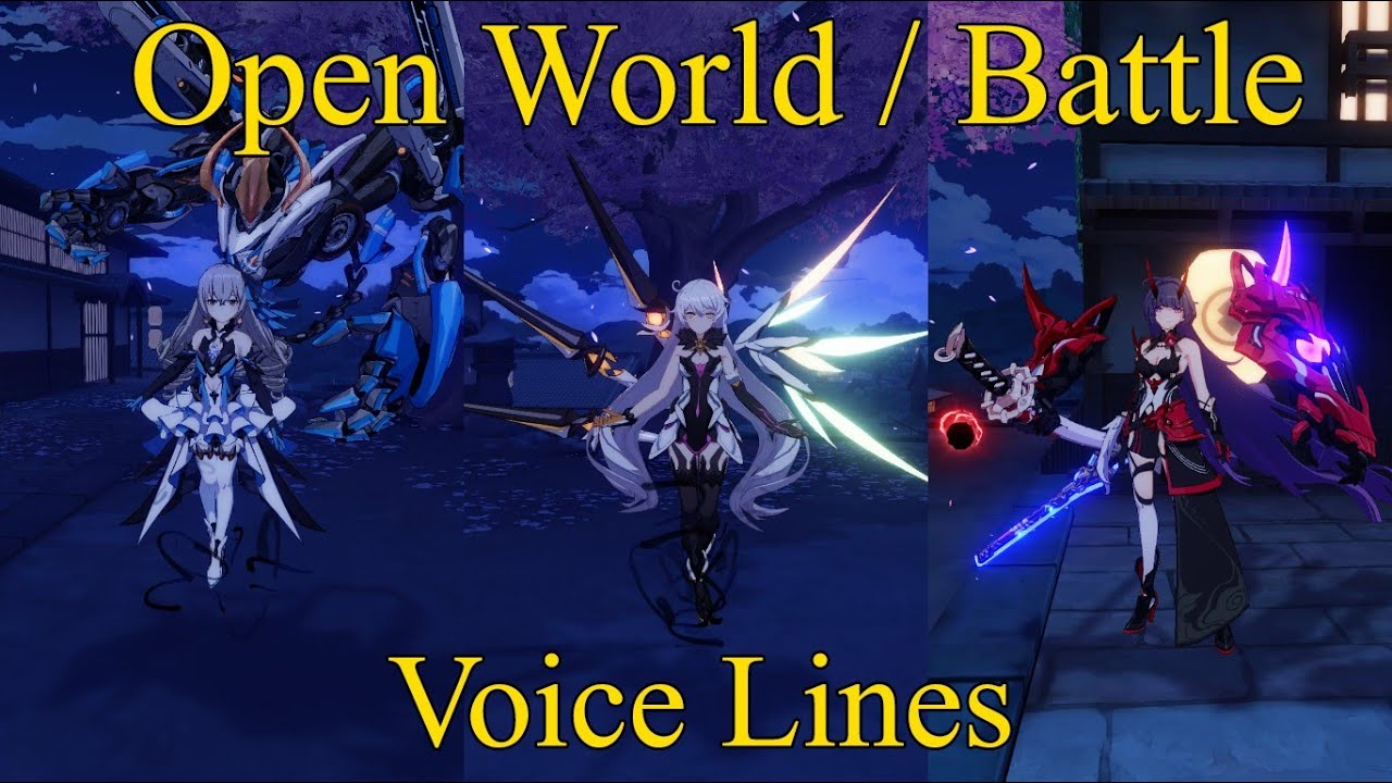Honkai Impact 3rd - Kiana, Mei, Bronya (HoV, HoT, HoR) Battle Voice Lines - Part 1 Sub [ID/ENG]