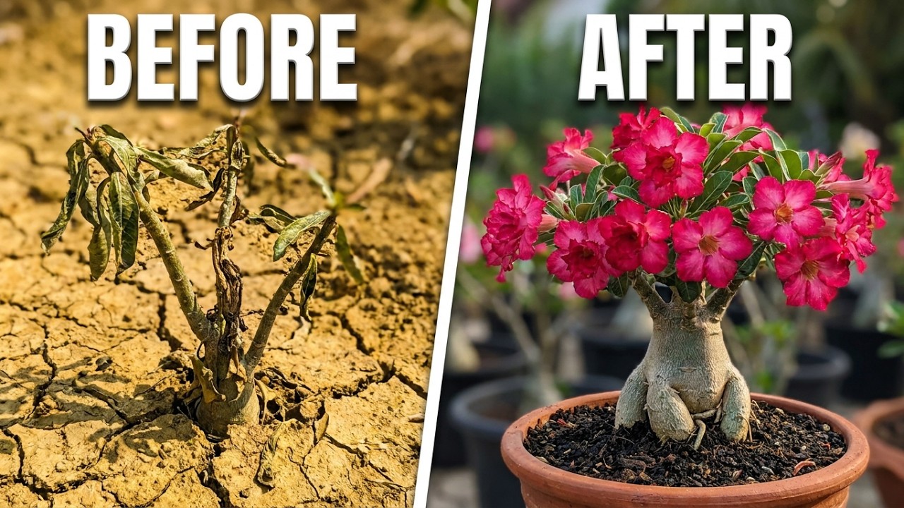 Beautifying Adenium Bonsai by Changing The Media